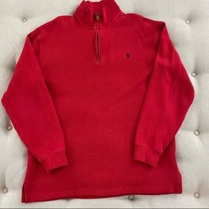 Polo Ralph Lauren 1/4 Zip Pullover Brushed Cotton Sweater L TALL